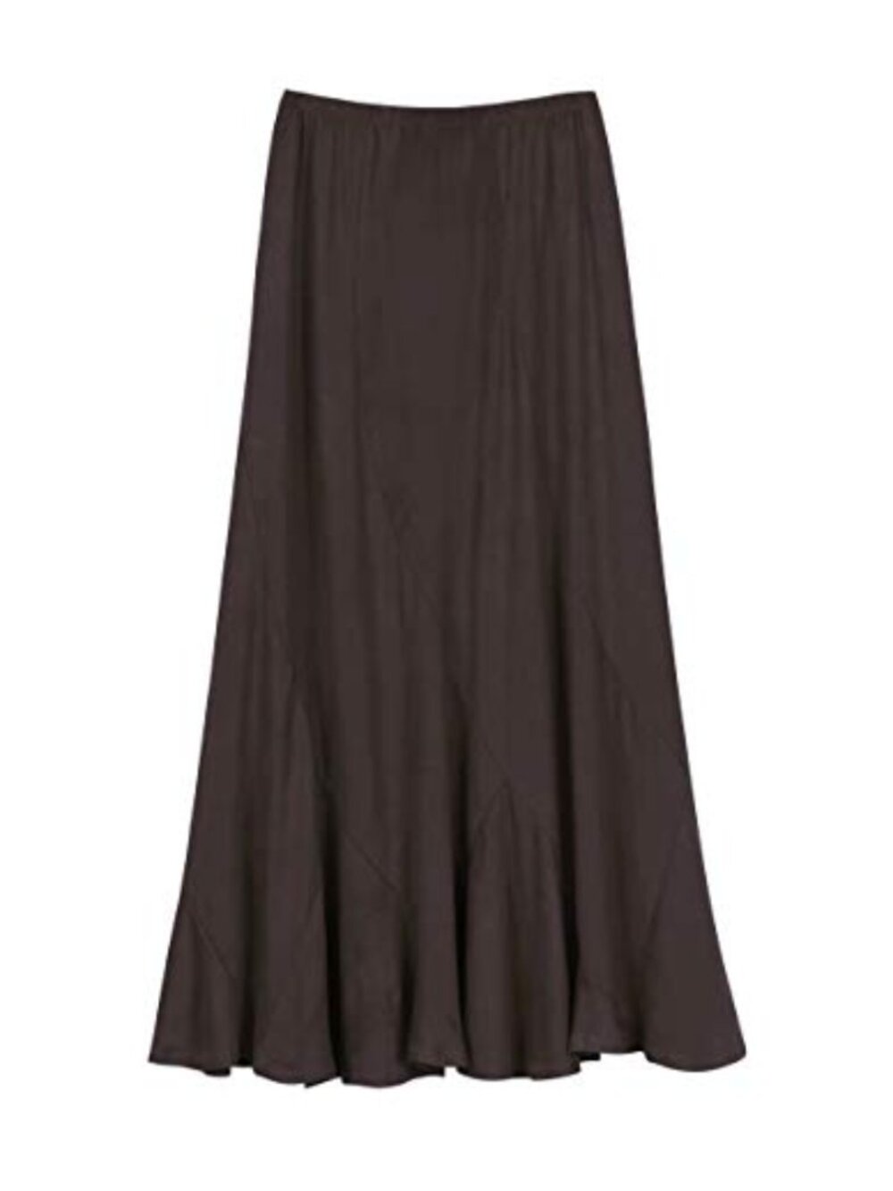 Vintage Elastic Waist A-Line Long Maxi Skirt High Stretch Ruffled